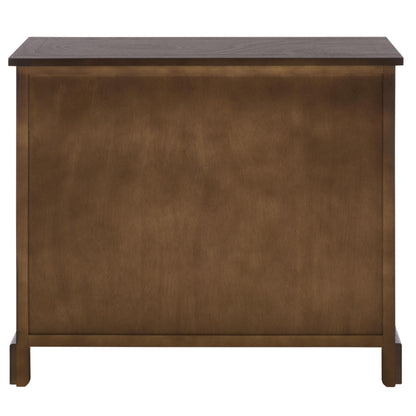 SAFAVIEH Furniture - Herman 2-Drawer Storage Unit - Dark Chocolate - Solid Wood - Classic Storage Design - Ideal for Living Room, Entryway, 29" W x 13" D x 27.5" H - Fully Assembled (AMH5702H)