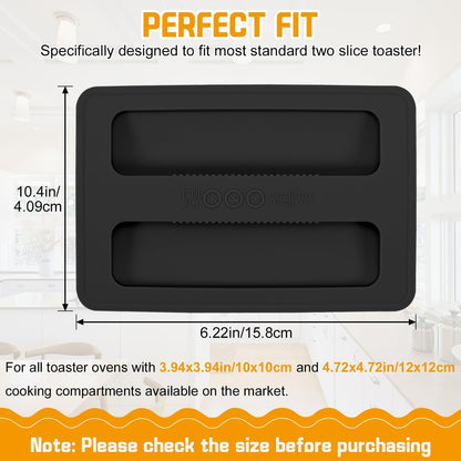 Toaster Cover 2 Slice, 2 Pack Silicone Toaster Covers, Washable Machine Cover for Kitchen Appliances (Black)