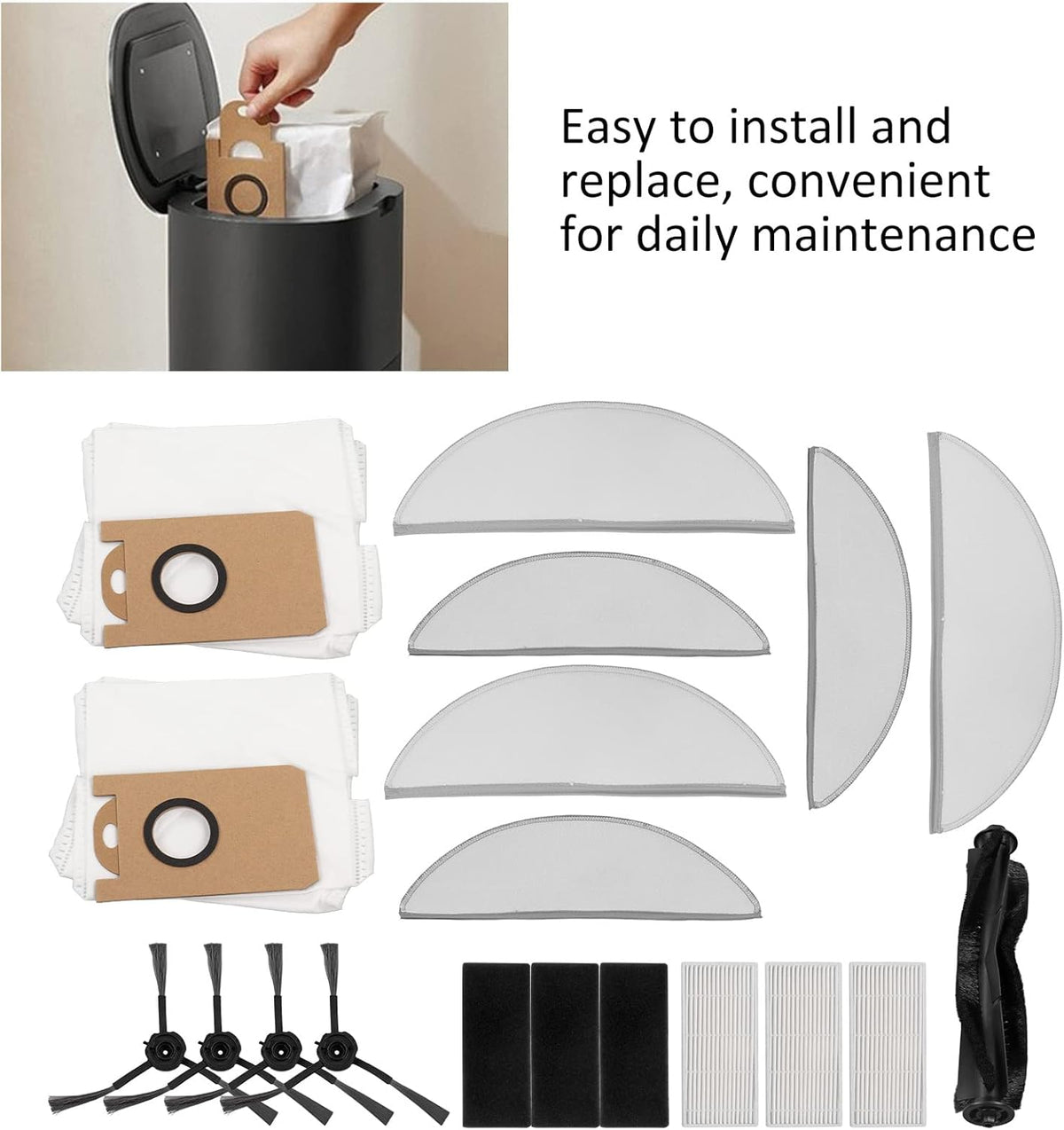 TOPINCN High Strength Vacuum Cleaner Replacement Part, Intelligent Sweeping Robot Accessories Set R1
