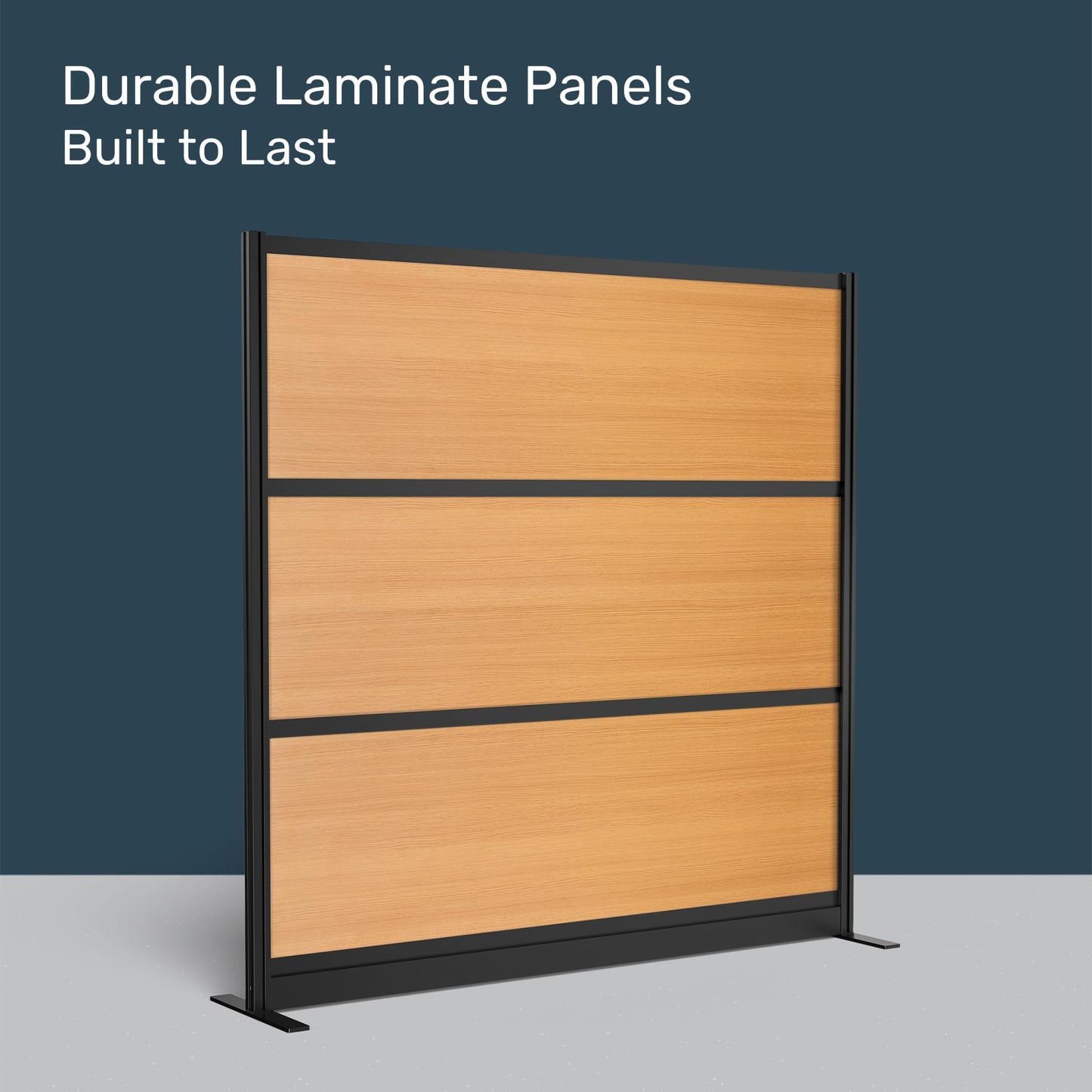 Stand Up Desk Store Beechwood Aesthetic Modular Walls | 70" W x 70" H Modular Room Dividers with Natural-Looking Woodgrain Finish for Offices, Classrooms, and More