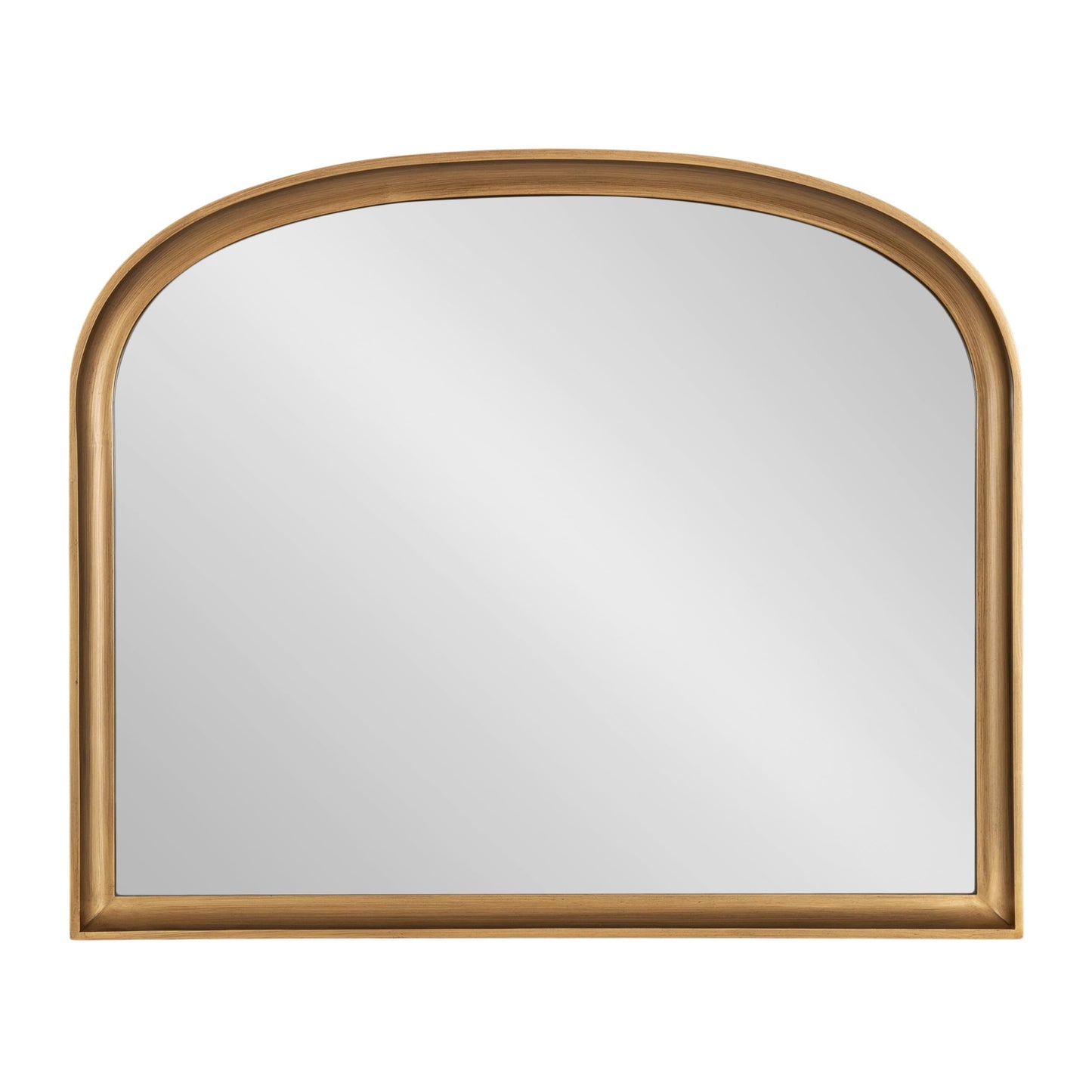 Kate and Laurel Hatherleigh Modern Arched Wooden Wall Mirror, 34 x 28, Gold, Decorative Wood Basket Arch Mirror for Use as Vanity Bathroom Accent or Living Room Mantel Decor