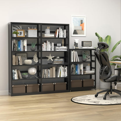5 Tiers Bookshelf, 68" Metal Storage Book Rack, Black Modern Display Bookshelves with Adjustable Shelves, Steel Rack, Bookcase Storage Organizer for Library, Office, Kitchen, Study Room, Home Office