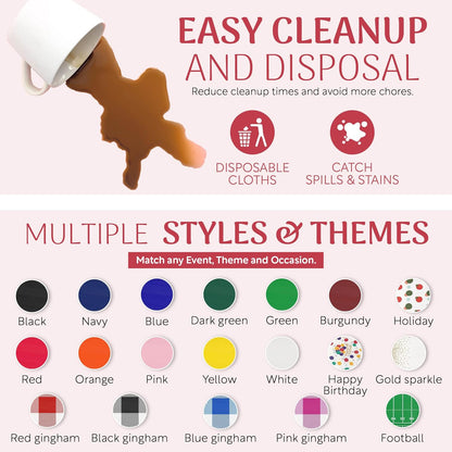 54in 100 Grandipity Plastic Tablecloth Roll - x Ft. Gold Dots Plastic Table Cloths for Parties Disposable with Cutter