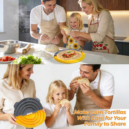 Adjustable 4 In 1 Empanada Maker Press - 4/6/8/10 Inch Large Tortilla Sealer with Steel Cutting Blade,Leak Proof Wave Tooth Design for Wraps,Burritos,Tortilla,Pasties,Pierogi,Pastelitos,Dumplings