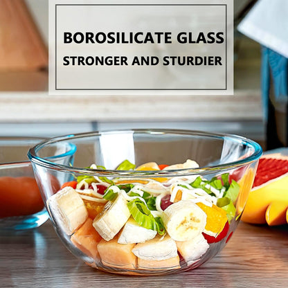 5 Quart Deep Big Glass Bowl with Lid,10 Inch Large Glass Mixing Bowl for Sourdough Bread Kitchen Salad Bread Storage, For Prepping, Marinating & Brining Kimch