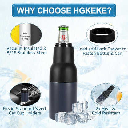 12Oz 3 1 Vacuum Insulated Double Walled Stainless Steel Beer Soda Bottle and Can Cooler with Beer Opener, in Slim Can