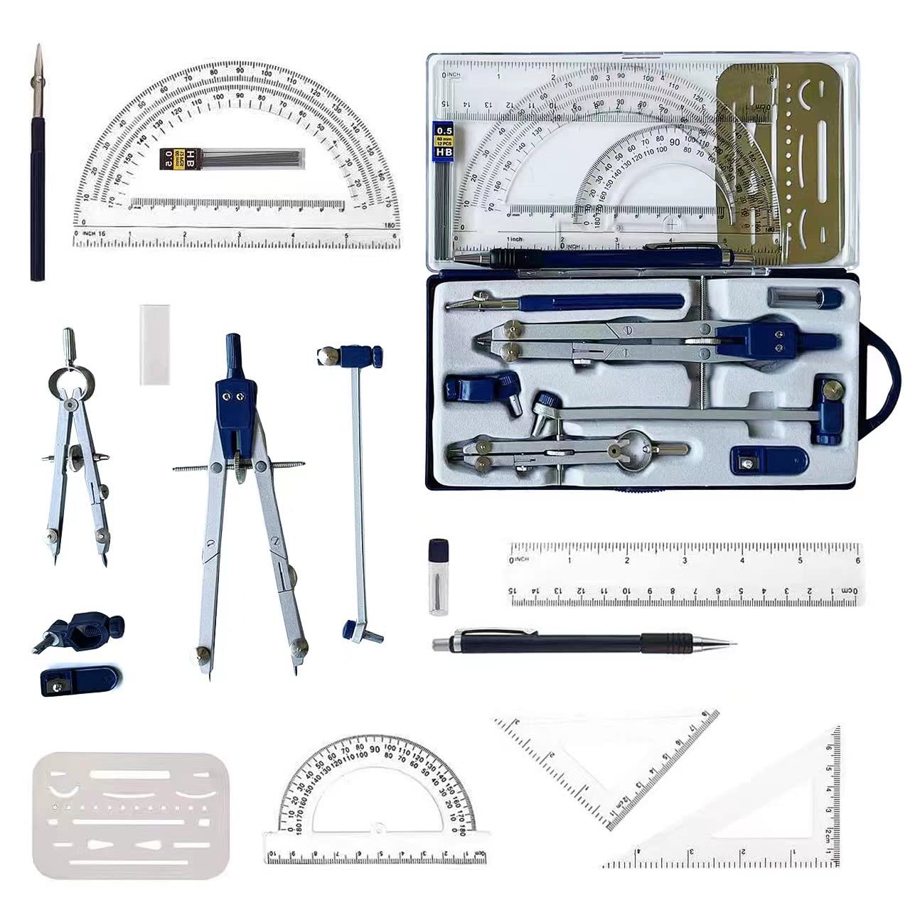 NEWSOURCE Profesional Compass for Geometry Up to 18 inch Diameter,Geometry Precision Tool for student,Drawing Tools & Drafting Kits for Engineer,Drawing Tool,Geometry Set,Math Geometry Kits Set