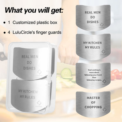 Finger Guards for Cutting, Stainless Steel 304 Finger Guard for Cutting Food, Finger Protectors, Finger Protector, Avoid Hurting when Slicing and Dicing, Black 4 Pieces