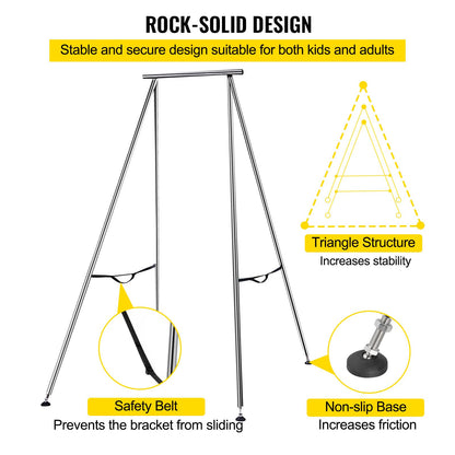 Happybuy Yoga Sling Inversion, 9.6 FT Inversion Yoga Swing Stand 68lbs, 551lbs/250kg Aerial Yoga Frame with 236in/6m Yoga Swing Inversion Sling Body Yoga Bundle Safety Belts Wine Red