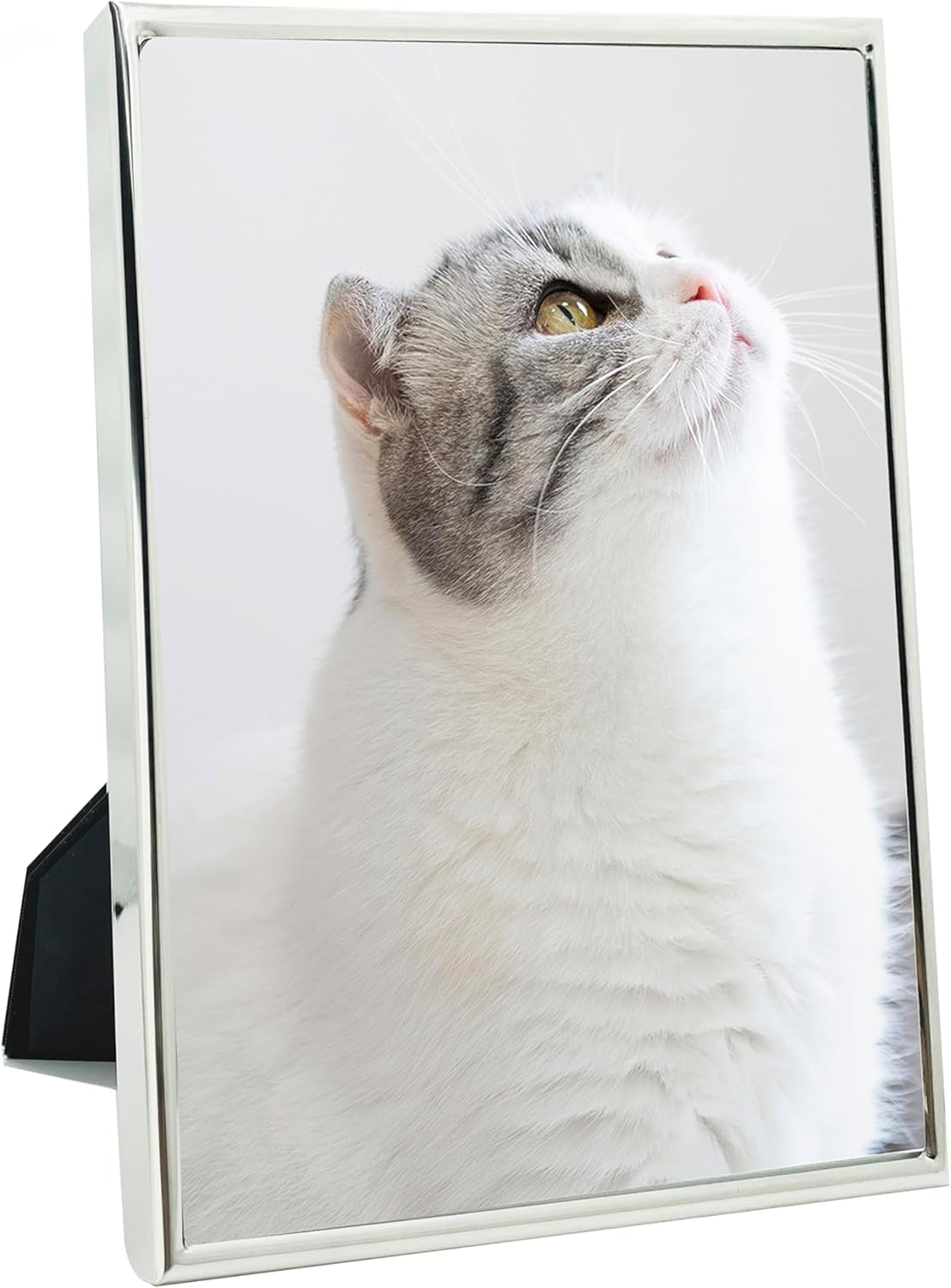 DECANIT 3.5x5 Metal Picture Frame, Thin Profile Photo Frame for Wall or Tabletop, Silver