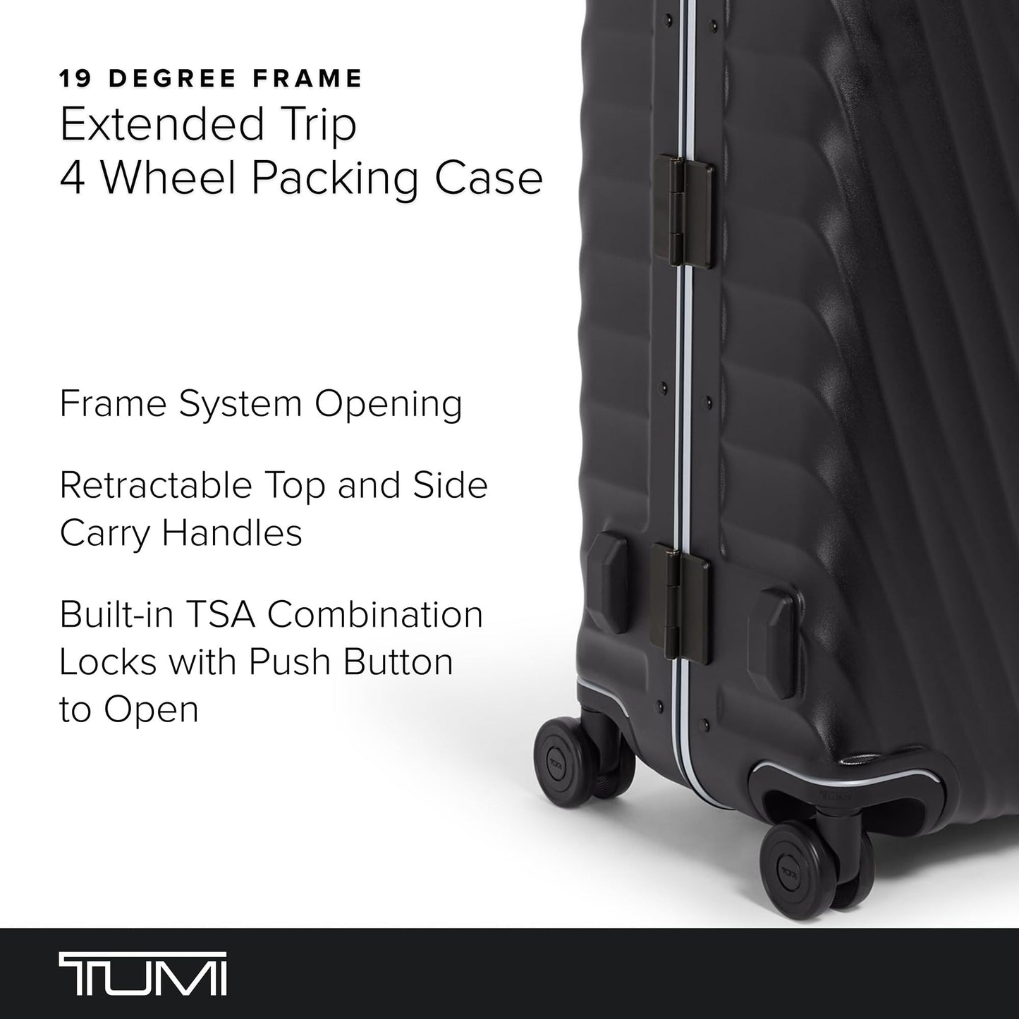 TUMI 19 Degree Frame Extended Trip 4 Wheel Packing Case - Lightweight Suitcase - Hard Shell Luggage - 30.0" X 20.5" X 11.0" - Black Texture