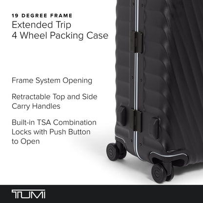TUMI 19 Degree Frame Extended Trip 4 Wheel Packing Case - Lightweight Suitcase - Hard Shell Luggage - 30.0" X 20.5" X 11.0" - Black Texture