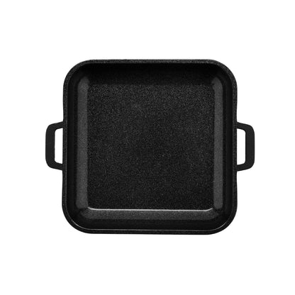 G.E.T. CA-104-BK/BK Heiss Cast Aluminum Mini Square Grill Pan, 6" x 6", Black