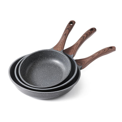 SENSARTE Nonstick Frying Pan Skillets, Swiss Granite Coating Omelette Pans, Healthy Cookware Chef's Pan, Free of Intentionally Added PFOA (8+9.5+11 Inch)