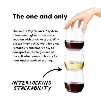 TOSSWARE POP 14oz Wine Set of 252 and 12oz Rocks Whiskey Glasses Set of 252, Recyclable Unbreakable Plastic Drinkware