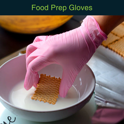 FifthPulse Pink Vinyl Disposable Gloves Medium 50 Pack - Latex Free,Powder Free Medical Exam Gloves - Surgical,Home,Cleaning,and Food Gloves - 3 Mil Thickness,Medium