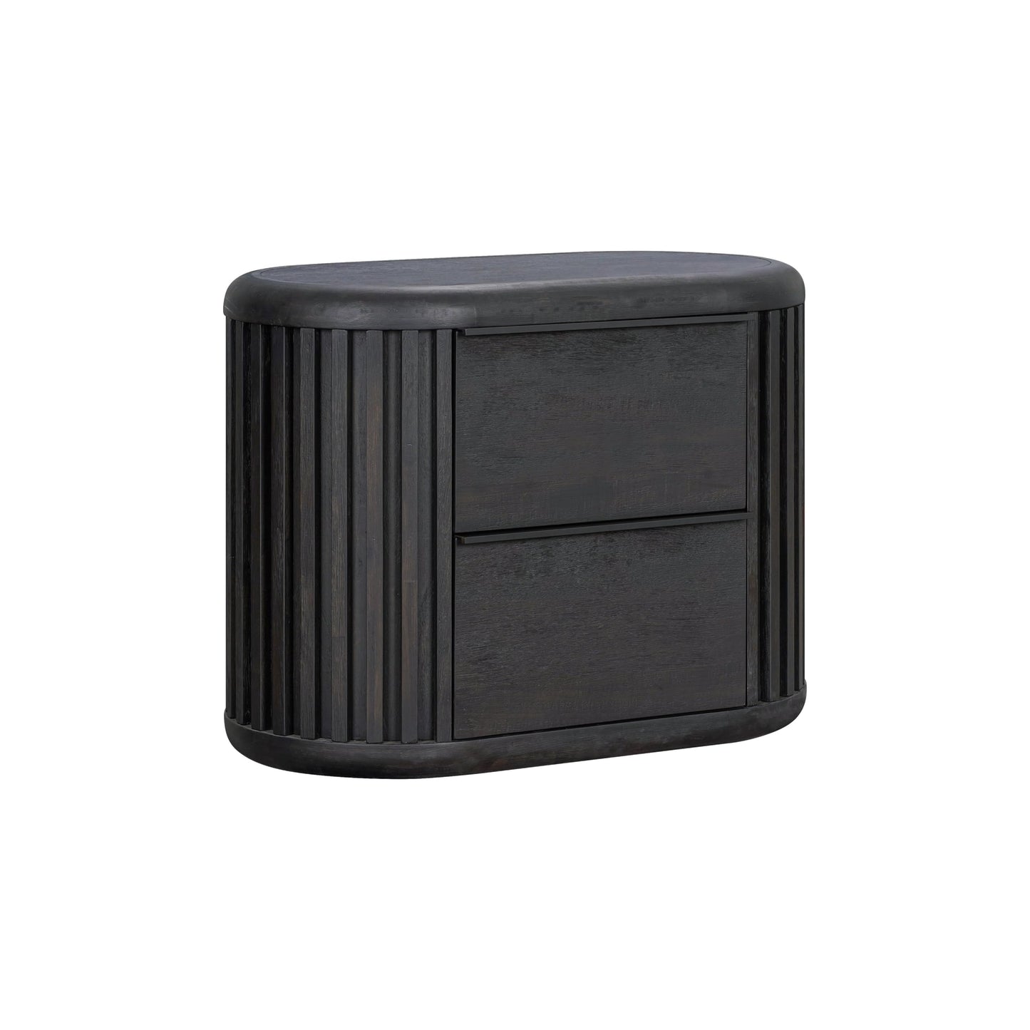 Furniture of America Elizea Modern Contemporary Solid Wood 31-inch 2 Drawers Nightstand with USB Ports, Ball-Bearing Glides, No Assembly Required for Bedroom, Guest Room, Black