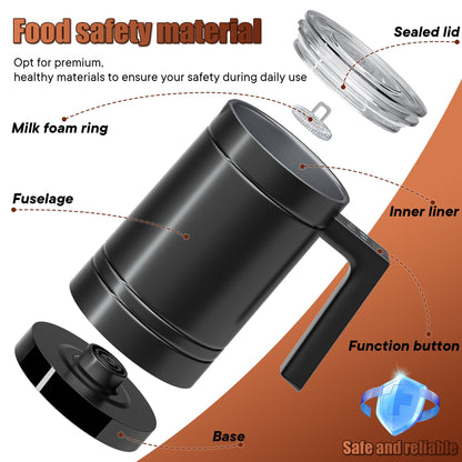 Milk Frother, 4-in-1 Milk Frother and Steamer, Large capacity Electric Milk Steamer, Automatic Cold and Hot Foam maker for Lattes, Cappuccinos at home