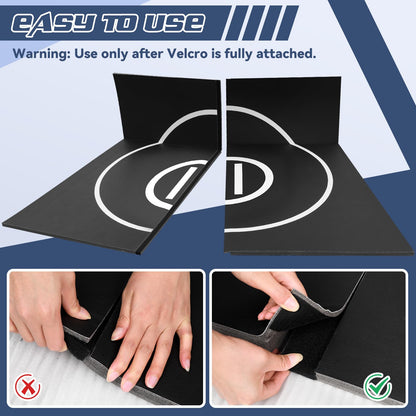 KIKILIVE Wrestling Mat Large 10x10FT for Home Workout, High-Density XPE Foam Training Mat for MMA Exercise Yoga, 1.2inch Thicken Folding Gym Mat for Tumbling Grappling Boxing Taekwondo Cheerleading, Black