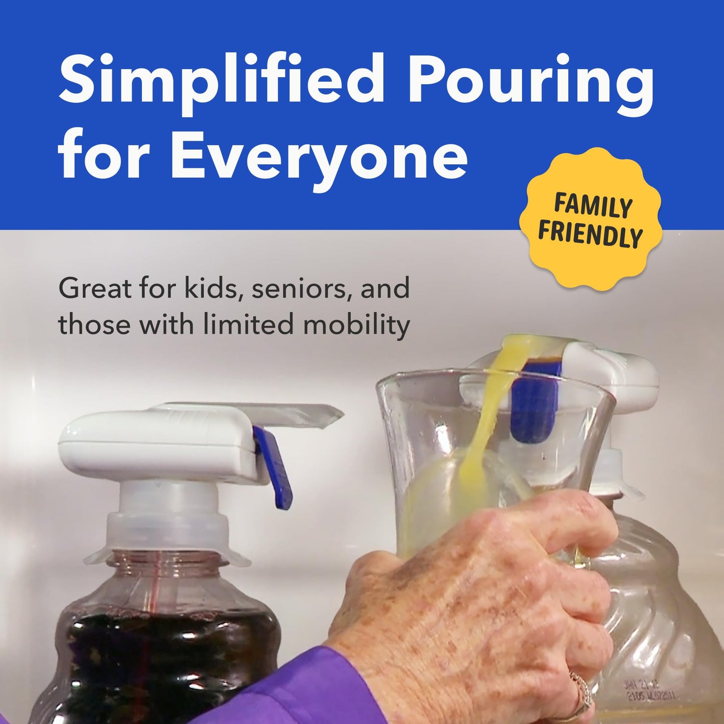 Magic Tap Automatic Drink Dispenser for Fridge, White (1 Pack), No Spill Milk Dispenser for Fridge, Automatic Milk Dispenser Pump for Gallon Jugs, Water & Juice, Fits Most Bottles, Batteries Required