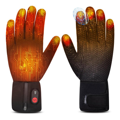 Heated Glove Liners for Men Women,Rechargeable Electric Battery Heating Riding Ski Snowboarding Hiking Cycling Hunting Thin Gloves Hand Warmer (Silicone Grip Liner, X-Small/Small)