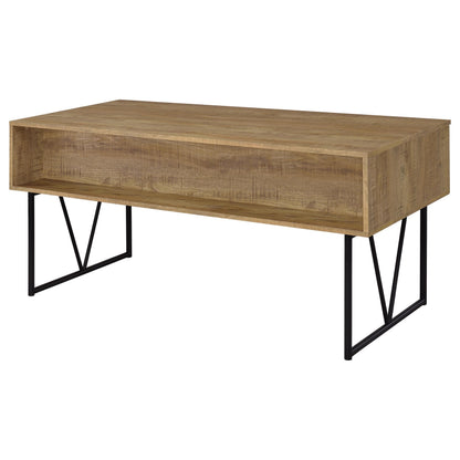 Coaster Home Furnishings - Analiese - Wood - 4-Drawer Writing Desk with Metal Legs, and V-Bracing Profile - Home Office - 63-Inch - Mango - 801851
