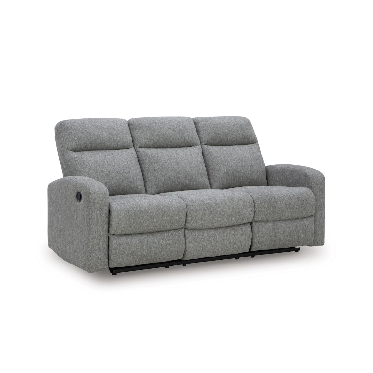 Signature Design by Ashley Carrigan Lane Classic Manual Pull Tab Dual Sided Reclining Sofa with Position Lock, Gray