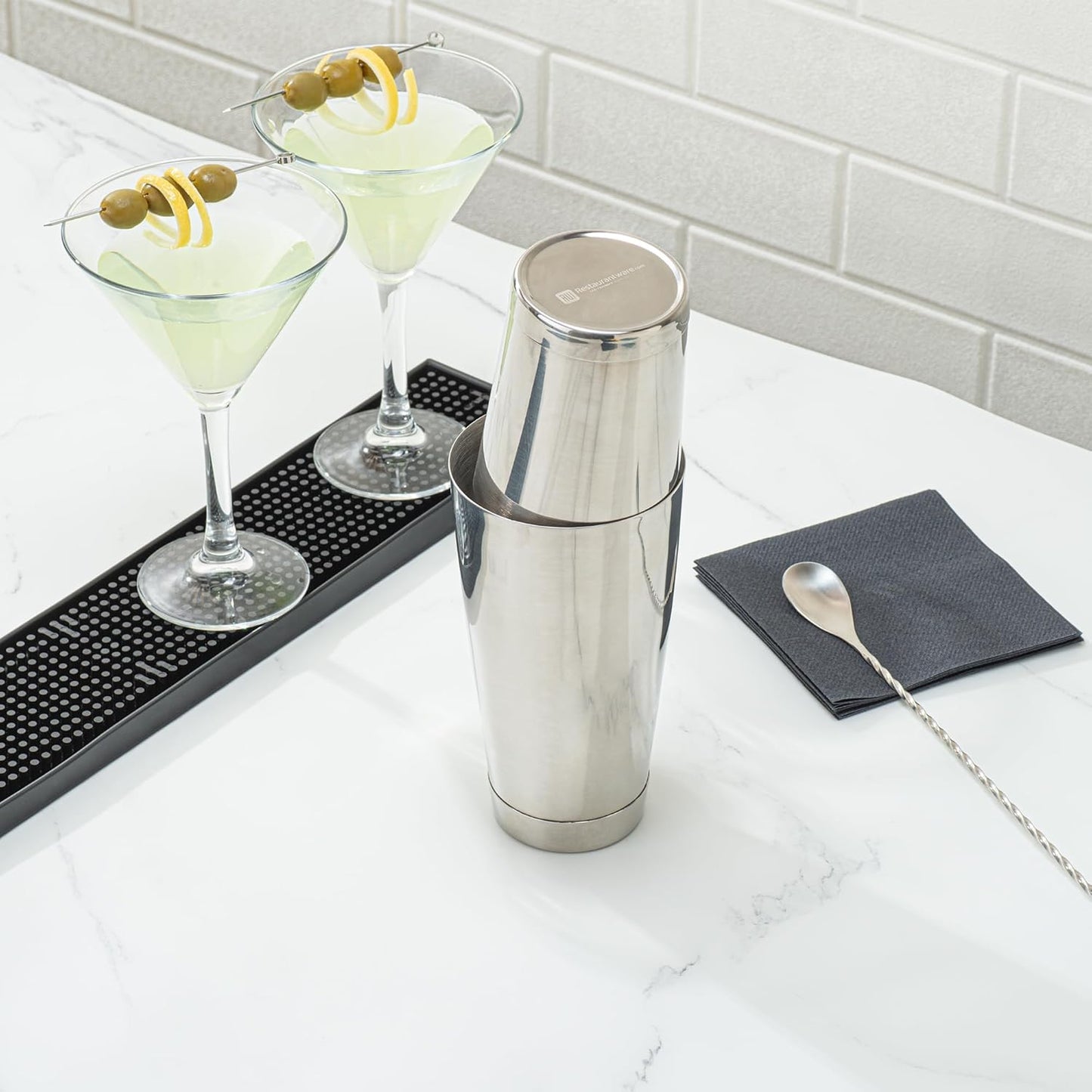 Restaurantware Bar Lux 16 Ounce Boston Shaker, Metal Cocktail Shaker, No Leak Stainless Steel Mixer
