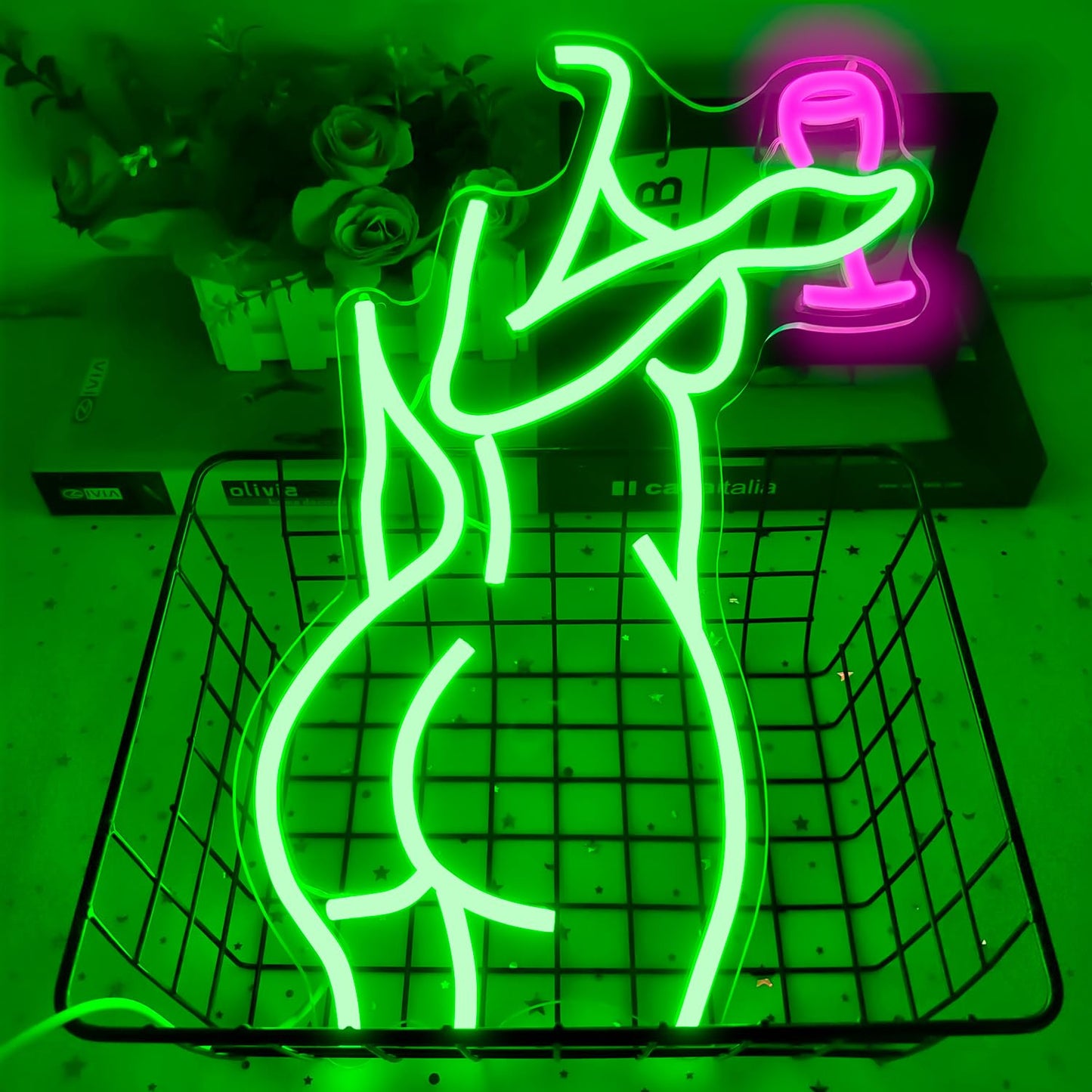 Ajoyferris Lady Back Neon Sign Dimmable LED Lady Sign Woman Neon Sign Sexy Lady Neon Signs for Bedroom Man Cave Bar Store Home Party Art Decor Gifts(16X11 inches,Blue)