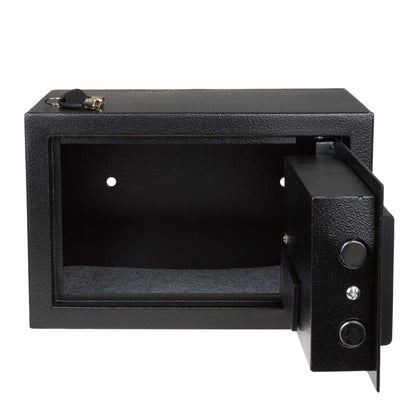 Digital Safe - Electronic Steel Safe with Keypad and Manual Override Keys - Protect Money, Jewelry, Passports - For Home, Business by Stalwart (Black), 12.2" (L) x 7.9" (W) x 7.9" (H)