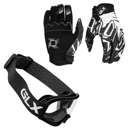 GLX GX623 Youth ATV/Dirt Bike Helmet Combo - Matte Black, Small - DOT
