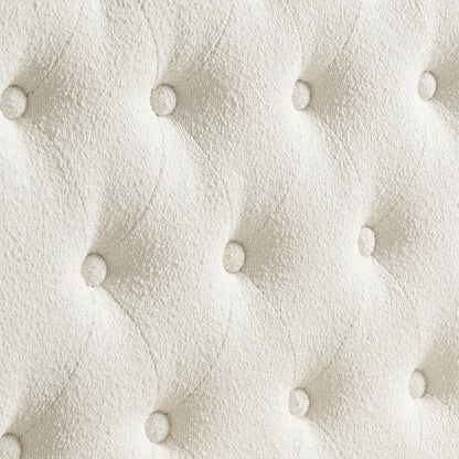 24KF Boucle Upholstered Tufted Button King Headboard and Comfortable Fashional Padded King/California King Size headboard,6025-K-Boucle-Ivory
