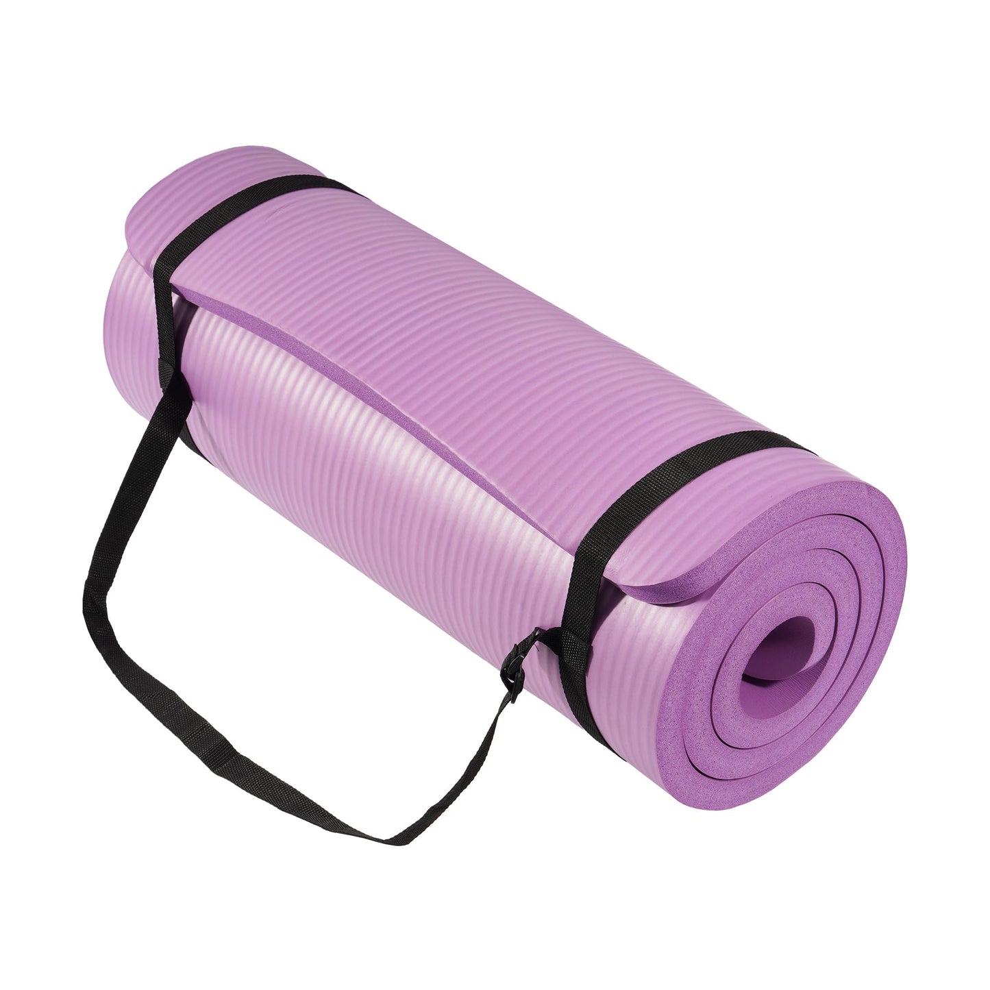 Fitvids Yoga Mat 1-Inch Extra Thick High-Density Exercise Mat with Non-Slip Surface & Carry Strap for Men & Women Tear-Resistant Pilates Workout Mat for Home Gym, Floor Fitness