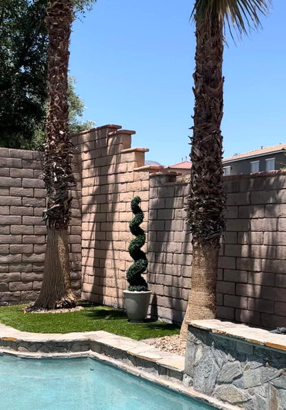 5' Artificial Cypress Spiral Boxwood Topiaries Tree in Plastic Pot Outdoor and Indoor Home Decor (2 Pack)