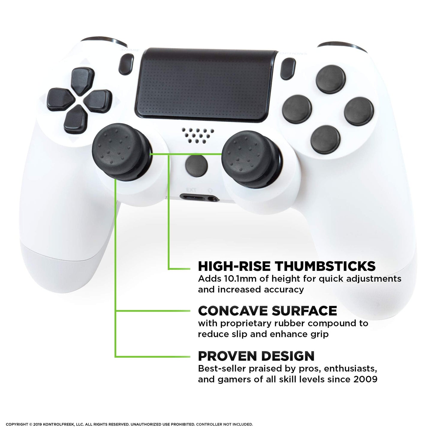 KontrolFreek Ultra for PlayStation 4 (PS4) and PlayStation 5 (PS5) Controller | Performance Thumbsticks | 2 High-Rise Concave | Black