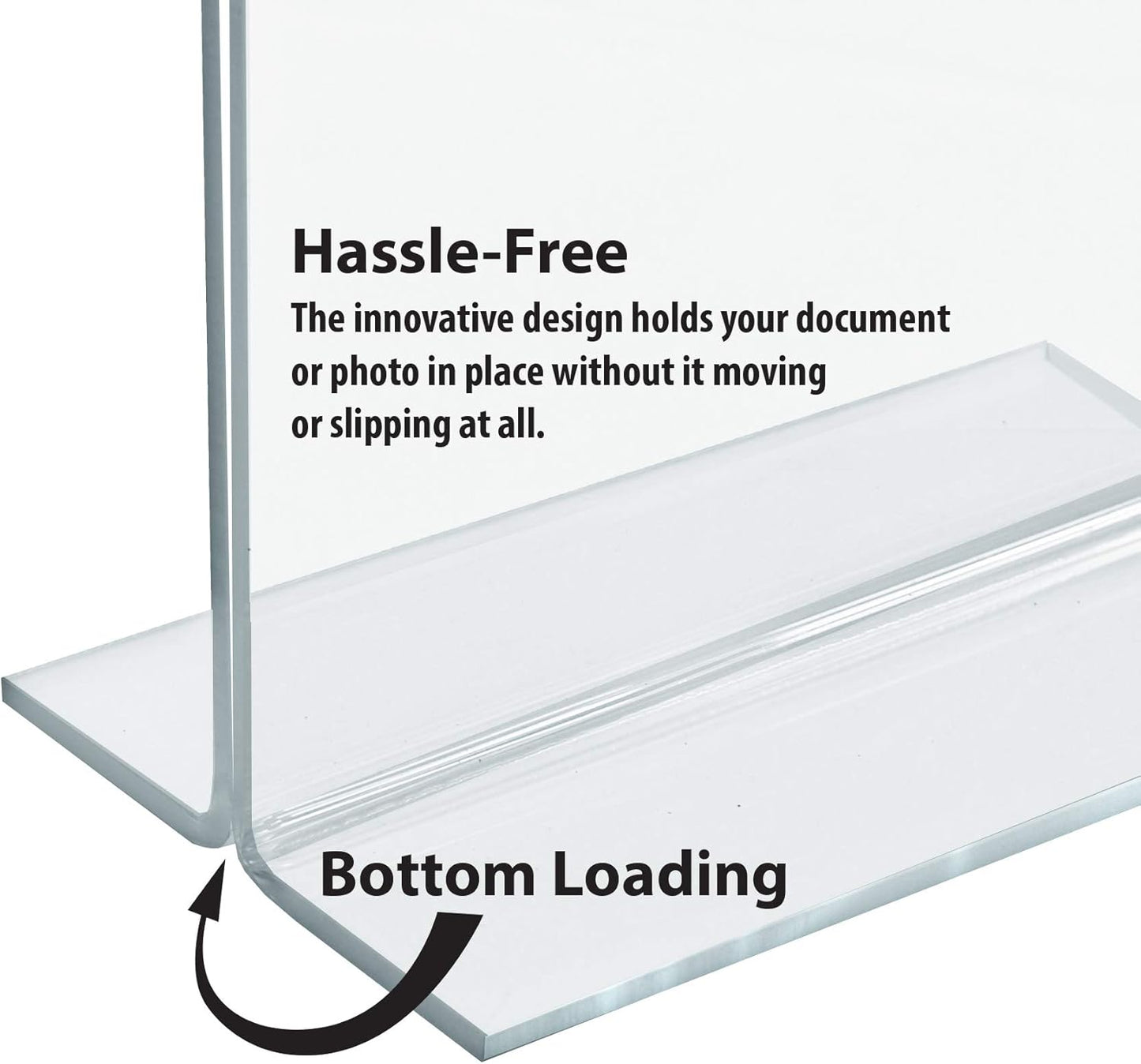 Azar 152727 Horizontal Double-Sided Stand Up Sign Holder, 10 Count, Clear, 6 in W X 4 in H
