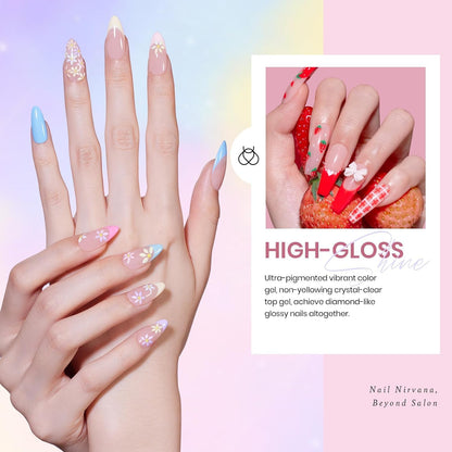 Beetles Gel Nail Polish Kit with U V Light - 80Pcs Fall Nail Fest Color Enchantment 55 Colors Gel Polish Starter Kit with Base Top Coat DIY Nails Stickers Manicure Tools Gift for Women Teens Girls