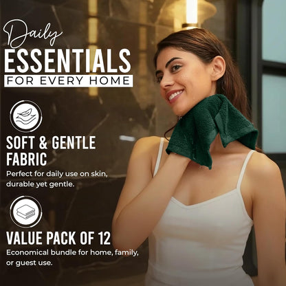 12 Pack 100% 12 12 Inches, 550 RIVERSIDE Premium Cotton Face Wash Cloths, x Soft & Absorbent Face Towels for Bathroom