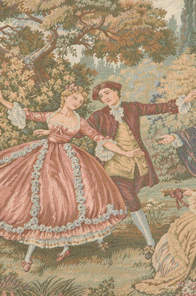 C Charlotte Home Furnishings Inc Scenes Galantes Italian Tapestry Wall Hanging - 56 in. x 23 in. Cotton/Viscose/Polyester by Francois Boucher