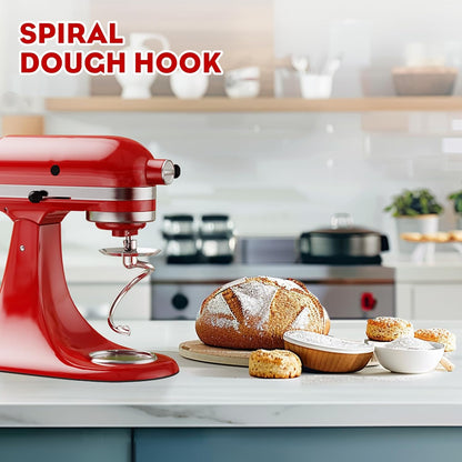 Stainless Steel Spiral Dough Hook for Kitchenaid Stand Mixer, Fits Kitchenaid Bowl, 4.5-5 Q Tilt-Head Stand Mixer