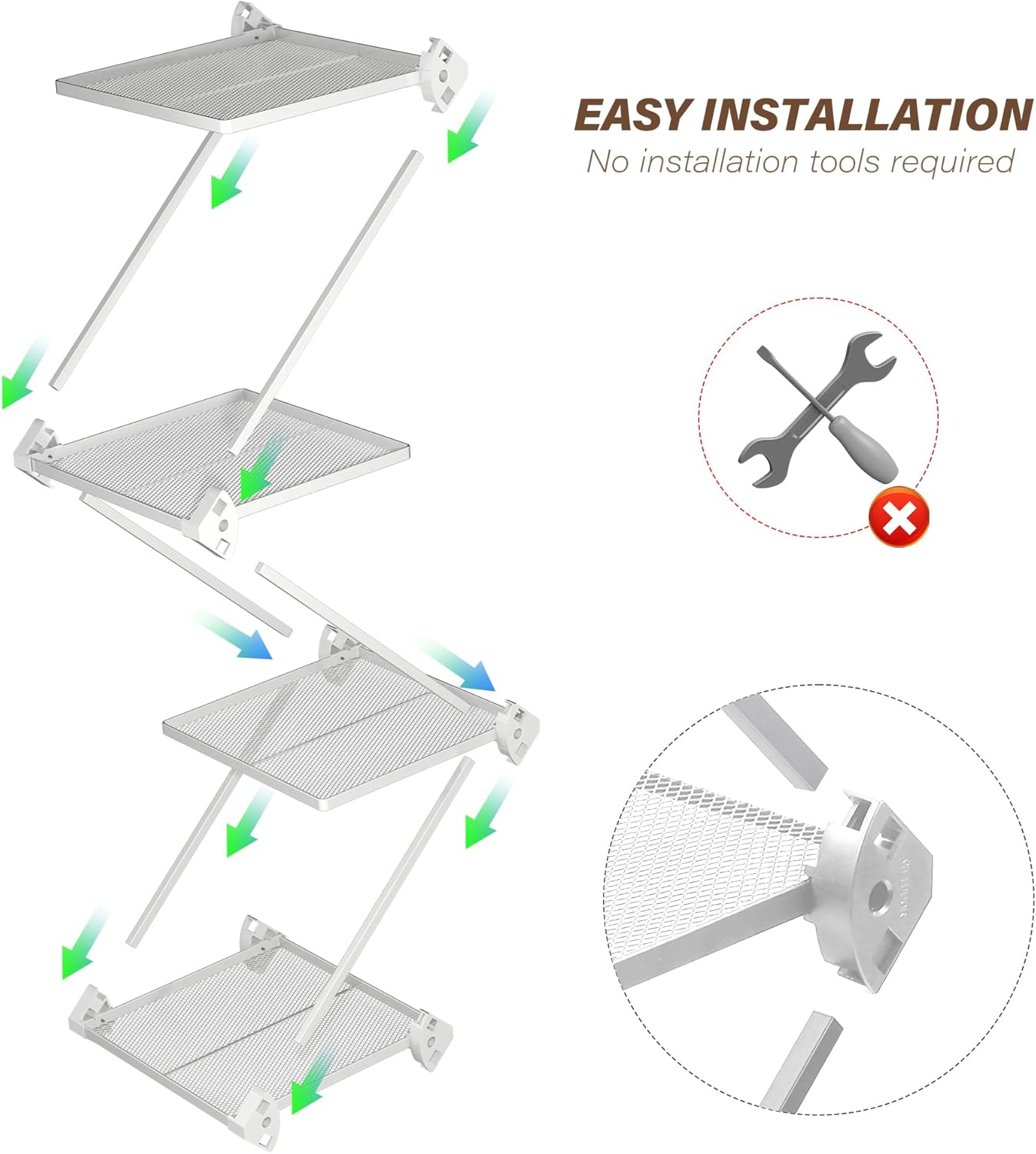 Small White 4 Tier Vertical Shoe Rack Shelf - Metal Tall Shoe Organizer for Entryway, Bedroom, Living Room - Space