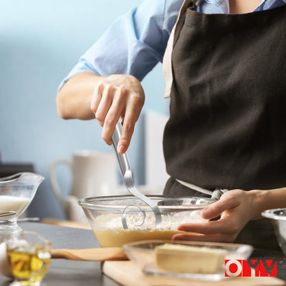OYV Seamless Dough Whisk, 18/10 Stainless Steel Danish Dough Wisk, 9" Bread Whisk for Sourdough, Cookies, Pizza, Pastry, Dishwasher Safe Dough Hook