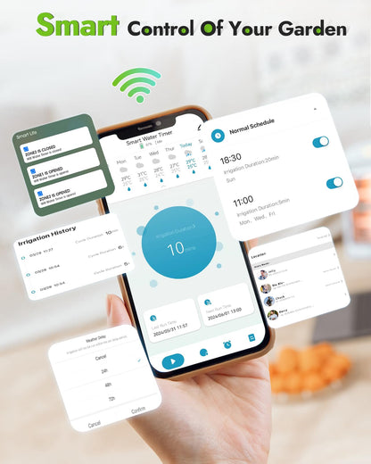 Insoma WiFi Hose Timer - Brass Inlet & Outlet, Voice/App Control Sprinkler Timers with Rain Delay/Manual/Auto Mode, Smart Water Timer for Garden/Lawn/Yard Work with Alexa & Google Home, Energy Saving