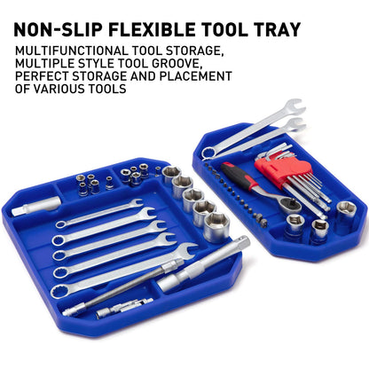 Aocoom 3pcs Large Non-Slip Flexible Silicone Tool Tray, Mechanic Tool Mat, Tool Organizer, Tool Storage, Tool Holder, Grip Mats, No Magnets, Christmas Day Gift for Men, Father’s Day Gift