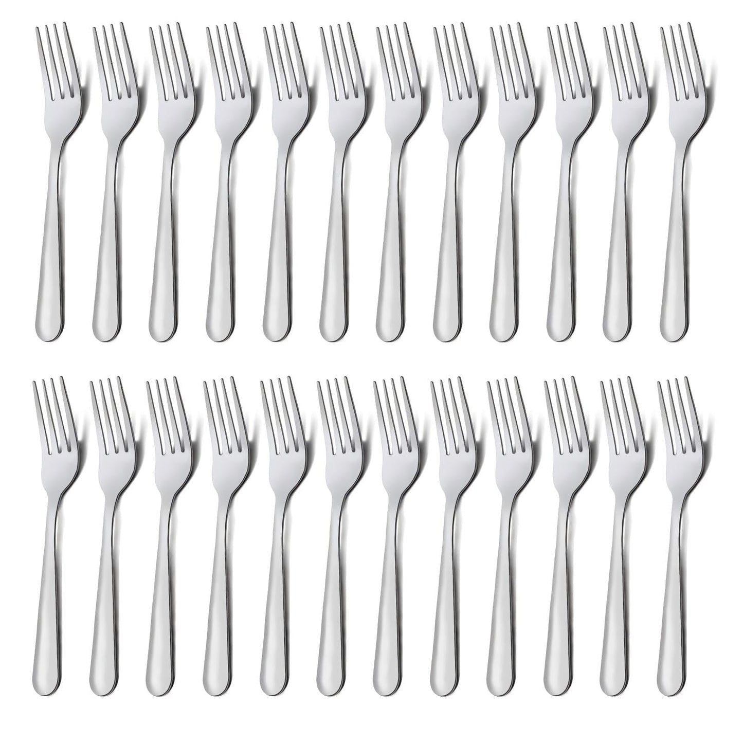 Unokit 24-Piece Stainless Steel Dinner Forks Silverware - 7.1 Inch Silver Dinner Forks Set of 24, Forks Set, Flatware Forks for Home, Kitchen or Restaurant, Mirror Polished, Dishwasher Safe