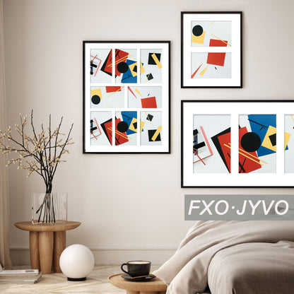 Fxojyvo 4x6 Picture Frame Collage, Display 8 4x6 Picture Collage or 13x17 Photo Only Without Mat, Light Weight and High Transparent Frame for Wall - 1 Pack/Black/8-Openings