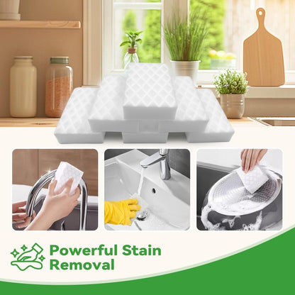 YDN Clean Magic Eraser Sponge 2X Density, Multi-Purpose Long Lasting Melamine Sponge, Water-Activated Cleaning Sponge Eraser for Kitchen, Bathroom, Wall, Shoes & Car, Extra Durable, Non-Scratch (10)