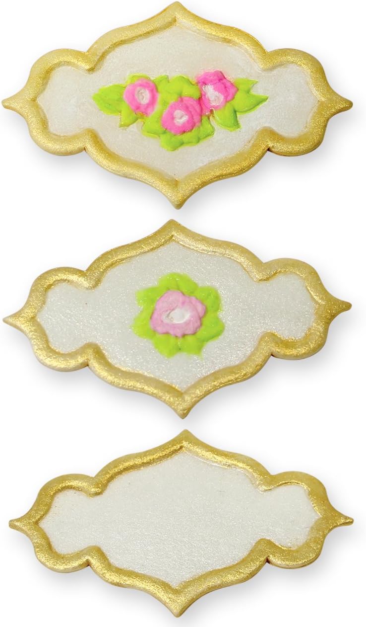 PME Creative Set of 4 Plaque Rose & Plain Embossing Plunger Cutters