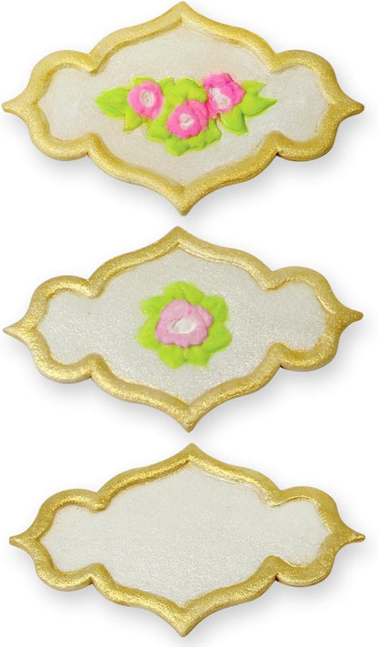 PME Creative Set of 4 Plaque Rose & Plain Embossing Plunger Cutters