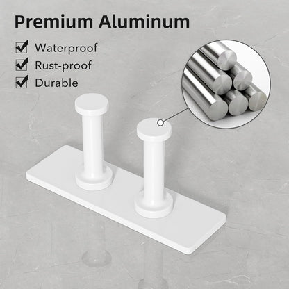 Shower Hook Inside Razor Holder - Adhesive Waterproof Wall Hook for Hanging Shower Accessories, White 4-Pack